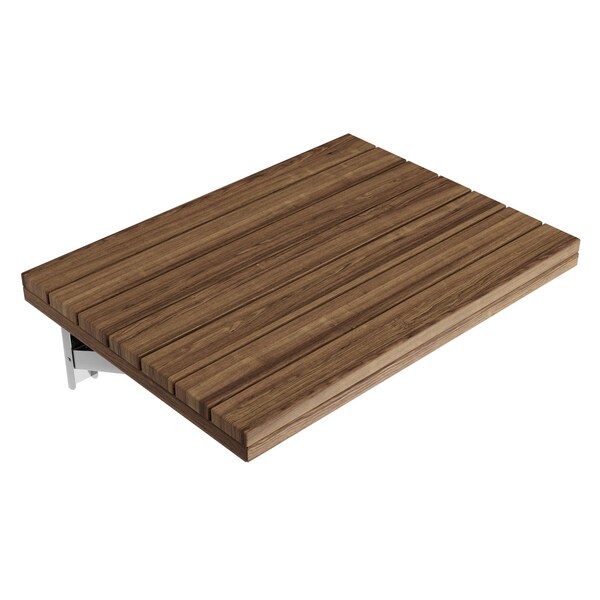 Anzzi Shower Seat, 24 in L, Natural Teak Wood, Aluminum trim AC-AZ205 - main